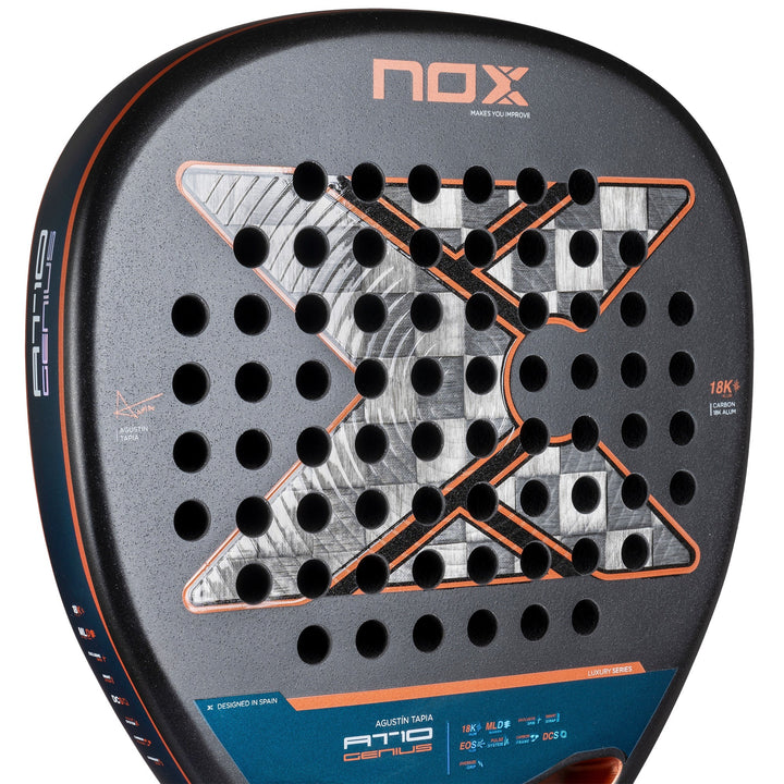 Pala Padel Nox At10 Genius Attack 18K Alum by Agustin Tapia 2025