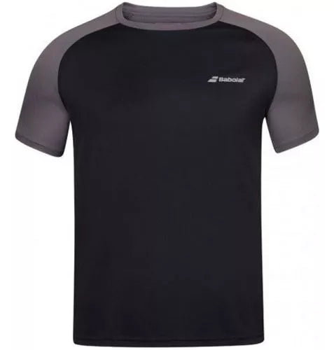 Polera Babolat Play Negra Gris