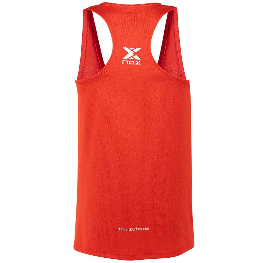 Polera Nox Tirantes Microperforada Team Roja Logo Blanco