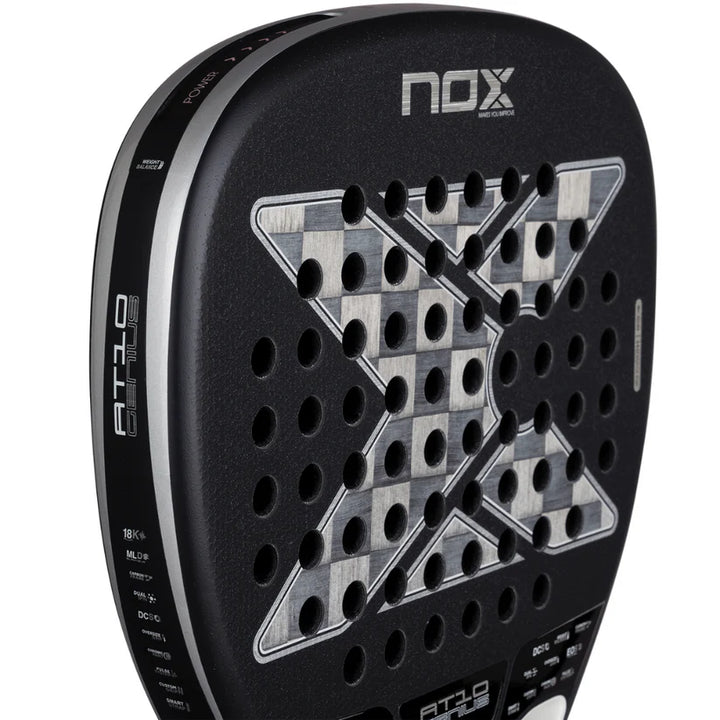 Pala de Padel Nox AT10 Genius Attack 18K Alum 2026 + Overgrip + Protector